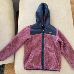 LL Bean kids sherpa fleece hooded jacket